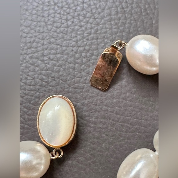 VTG Glass Pearl Necklace And Knotted Cream Color Estate Jewelry Statement 5382 B - Picture 3 of 12